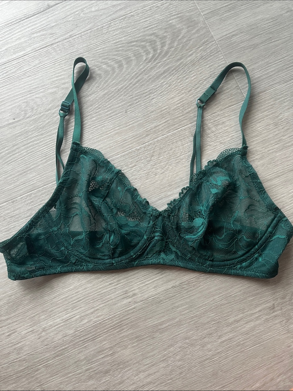 Blush Teal Lace Unlined Bralette